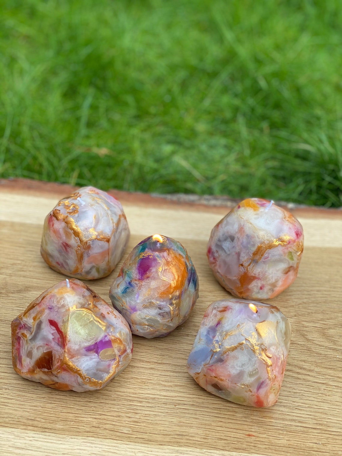 Candle Crystal Shaped Candle Burning Gem Candles Artistic Etsy UK