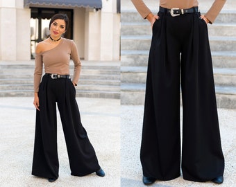 Wide Leg Pants For Women / High Waist Pants / Women's Pants / Black Pants / Elegant Pants / Wide Leg Trousers / Trousers For Women