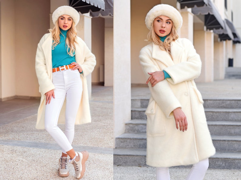 Fluffy Long Coat With Pockets / Long Fur Coat / Womens Coats / Etsy