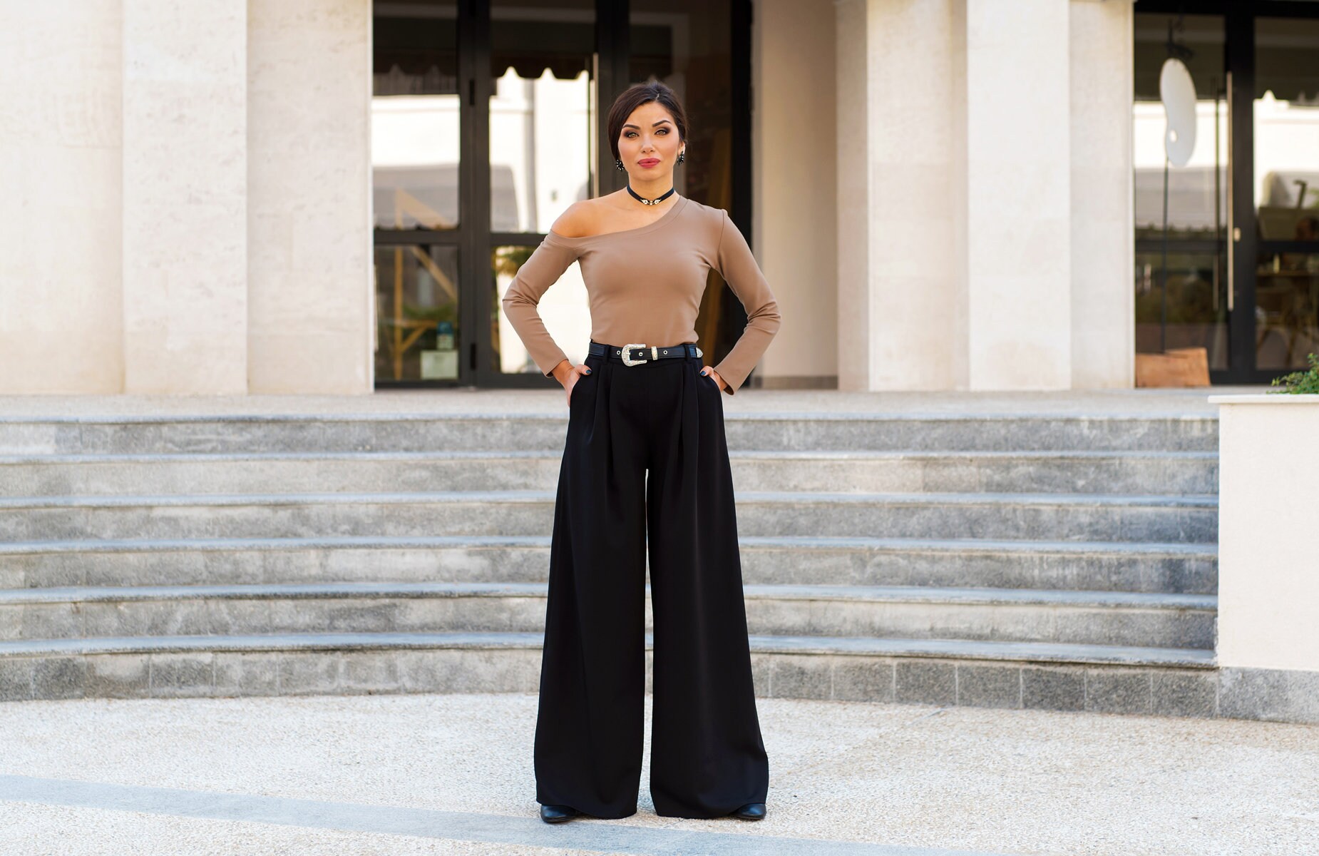 Wide Leg Pants for Women / High Waist 