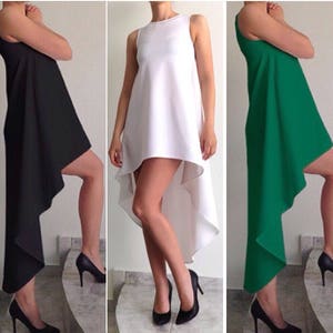 Asymmetric Dress / Women's Dresses / White Dress / Comfortable dress / Extravagant Dress/ Elegant Dress / Women Dress / Handmade Dress image 5