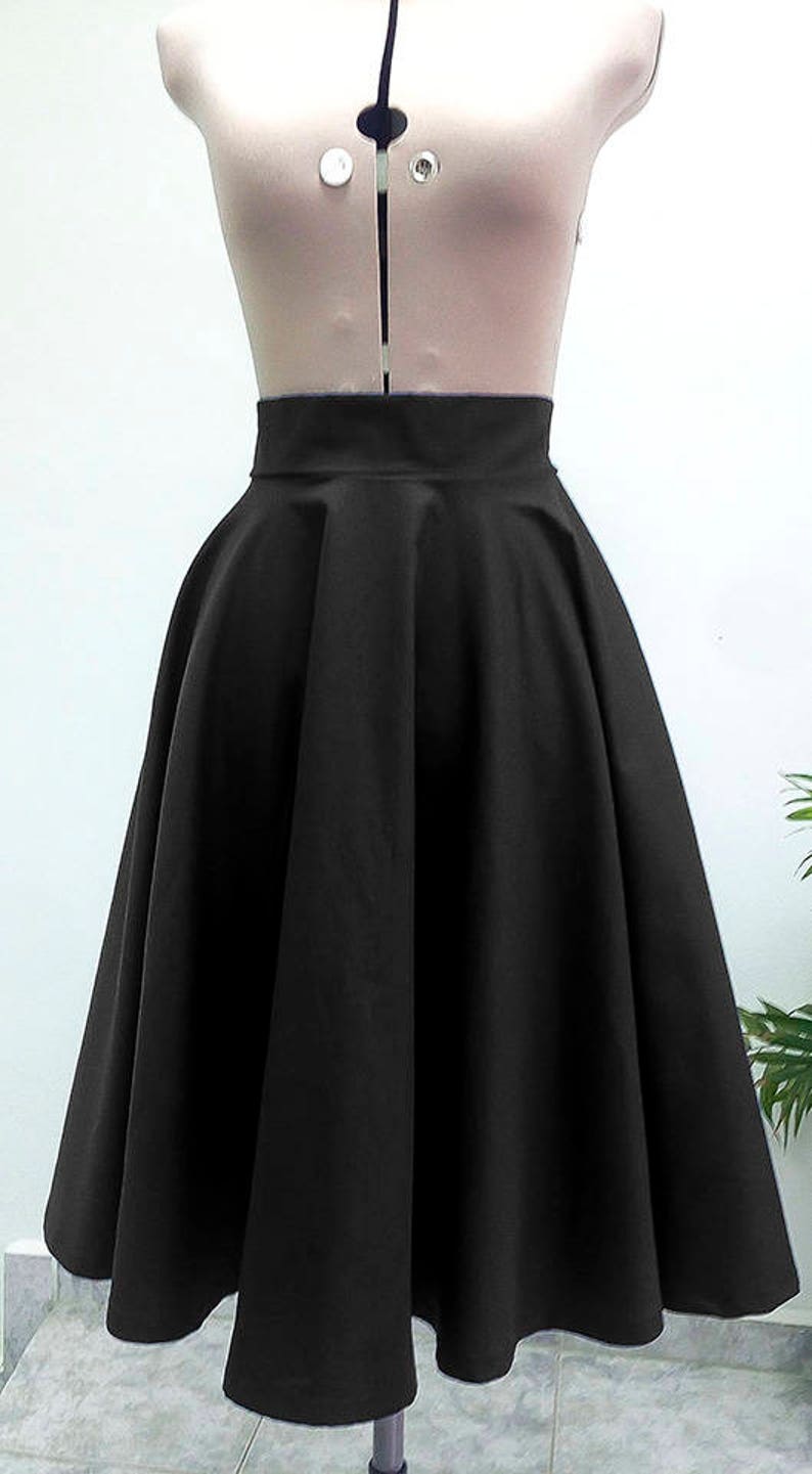 Midi Skirt / Womens Skirts / Circle Skirt / High Waisted Skirt / Midi Skirt Women / Skirt / Vintage Style Skirt / Cotton Skirt image 4