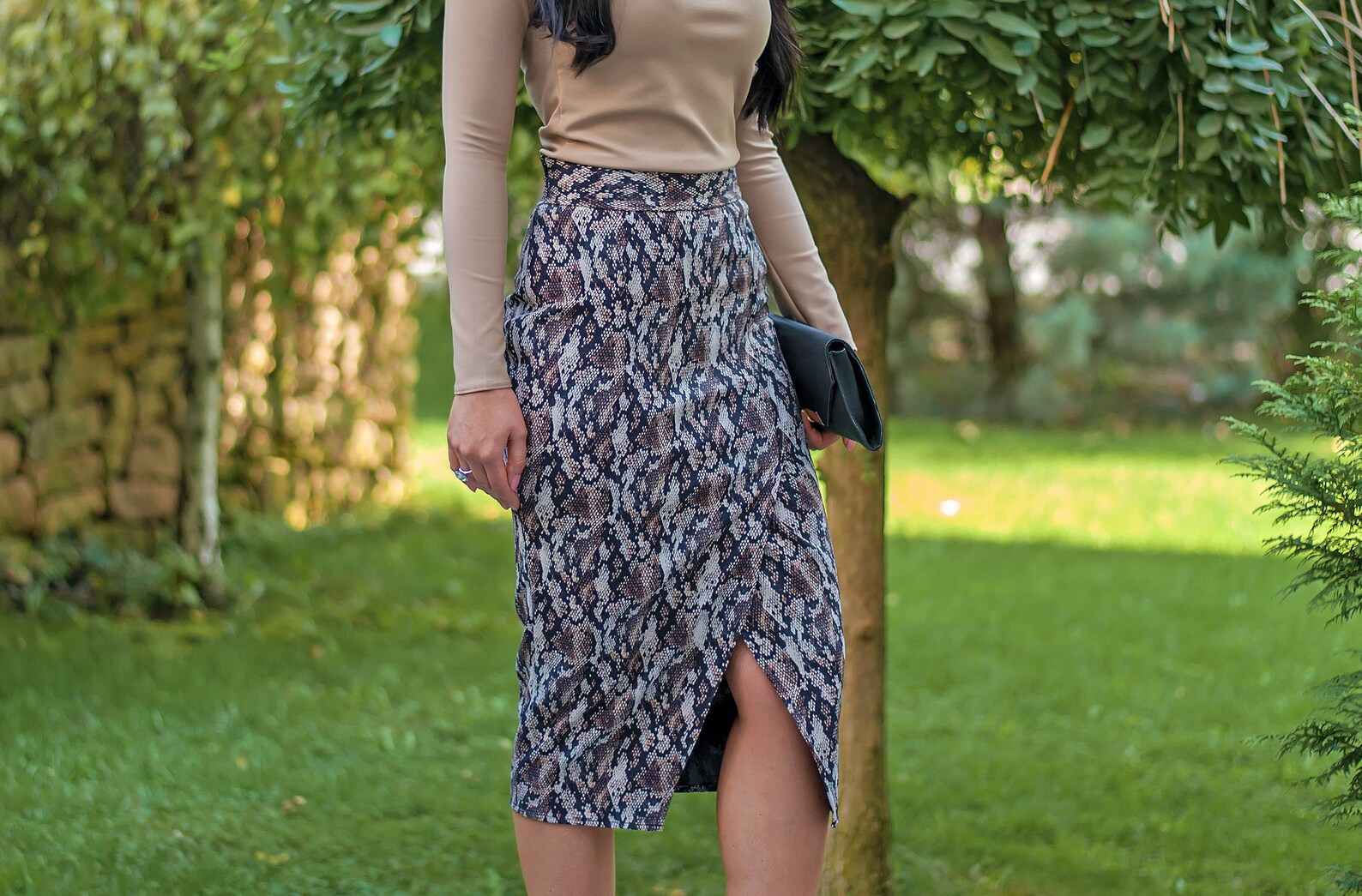 Snake Print Midi Skirt / Midi Wrap Skirt / High Waist Skirt / Etsy