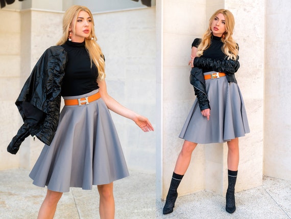 Falda circular la rodilla / Falda de rodilla de cintura Etsy España