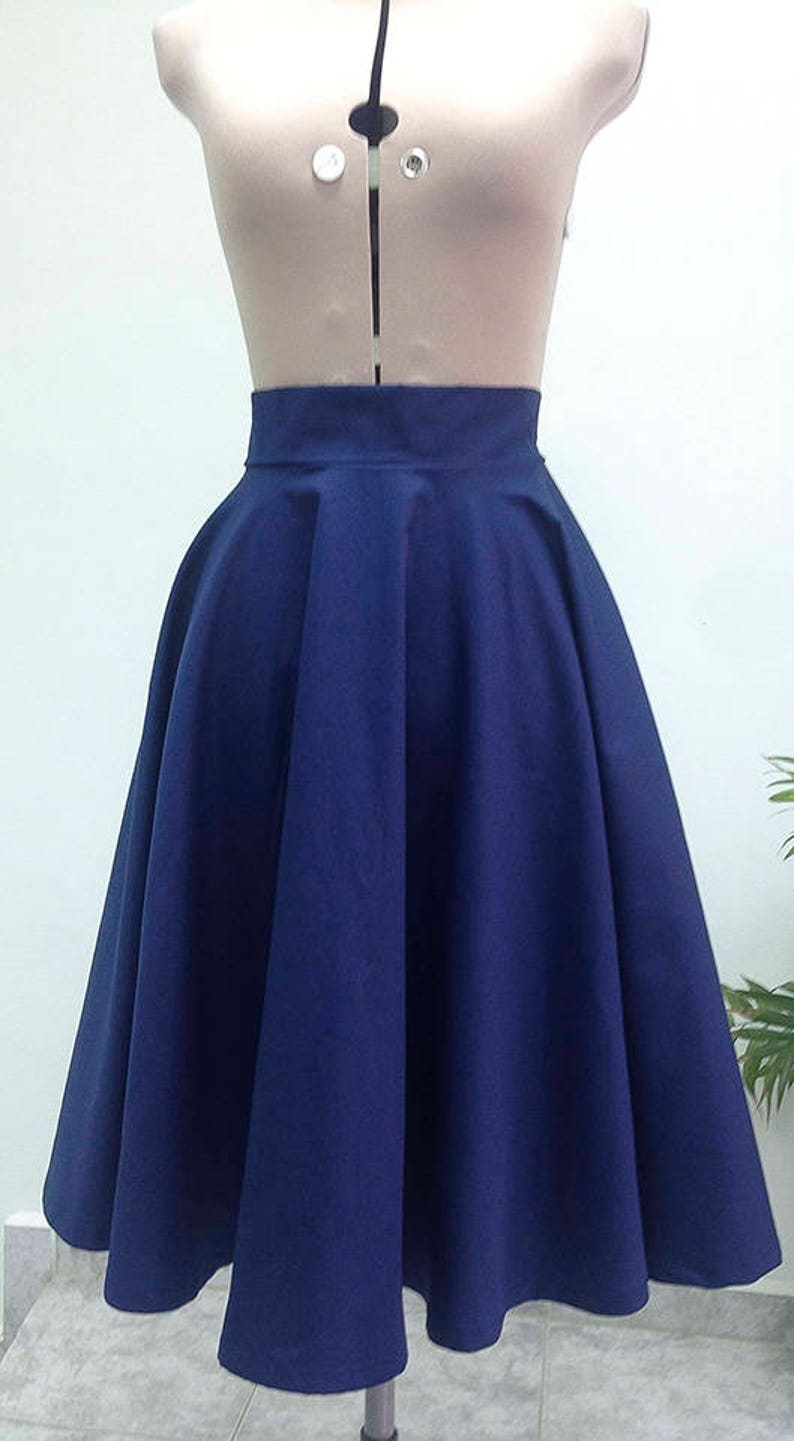 Midi Skirt / Womens Skirts / Circle Skirt / High Waisted Skirt / Midi Skirt Women / Skirt / Vintage Style Skirt / Cotton Skirt image 5