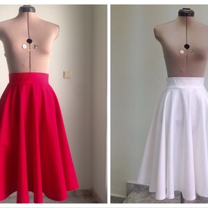 Midi Skirt / Womens Skirts / Circle Skirt / High Waisted Skirt / Midi Skirt Women / Skirt / Vintage Style Skirt / Cotton Skirt image 2