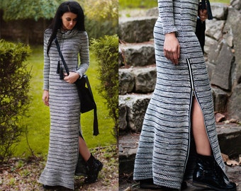 Long Women's Dresses / Maxi Dress / Winter Dress / Knitted Long Dress / Long Sleeve Dress / Handmade Dress / Comfortable Dress