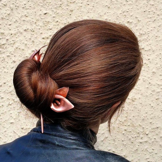 Copper Calla Lily Hairstick, Stick Hair Chopstick Flower  display picture 3