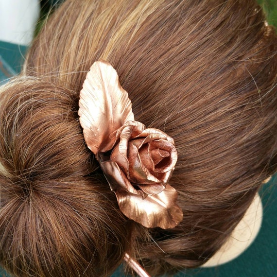 Rose Hair Stick Hair Chopstick Fake Hair Flower Accessory Etsy