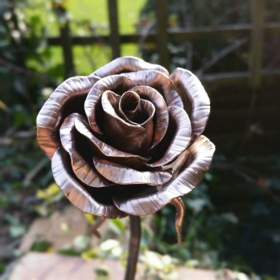 Bronze Rose 8th Bronze Wedding Anniversary Metal Art Etsy
