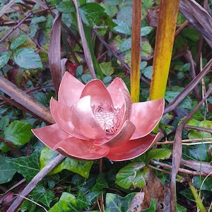 Copper lotus with different options, copper anniversary gift,metal flower, gift for her, meditation gift