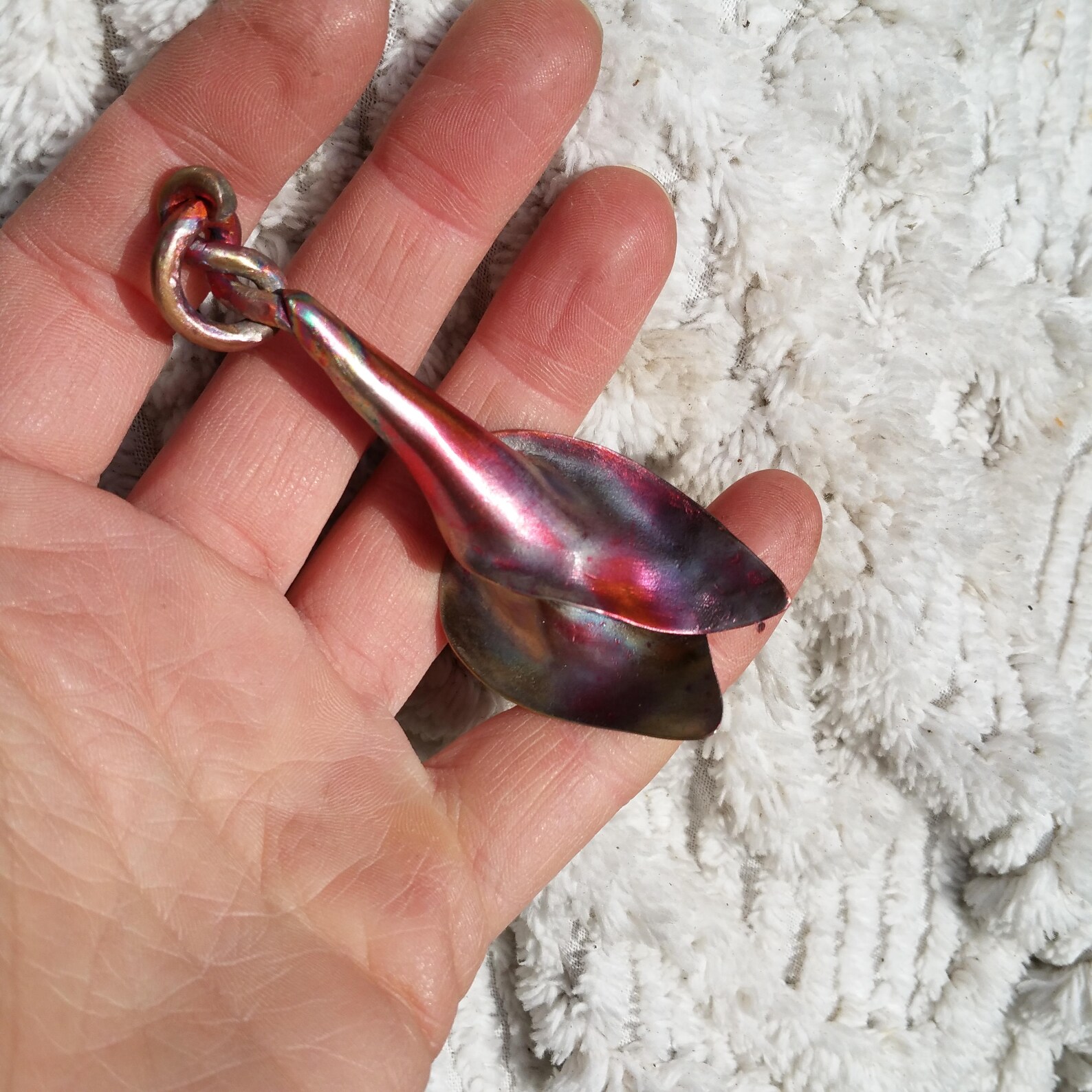 Rainbow Flower Keyring Calla Lily Keyring Copper Flower Etsy