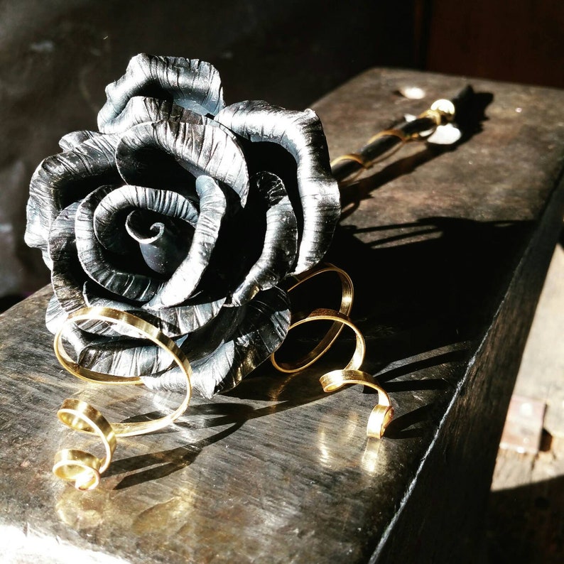 Steel Anniversary Gift Metal Rose Forever Flower Metal Etsy