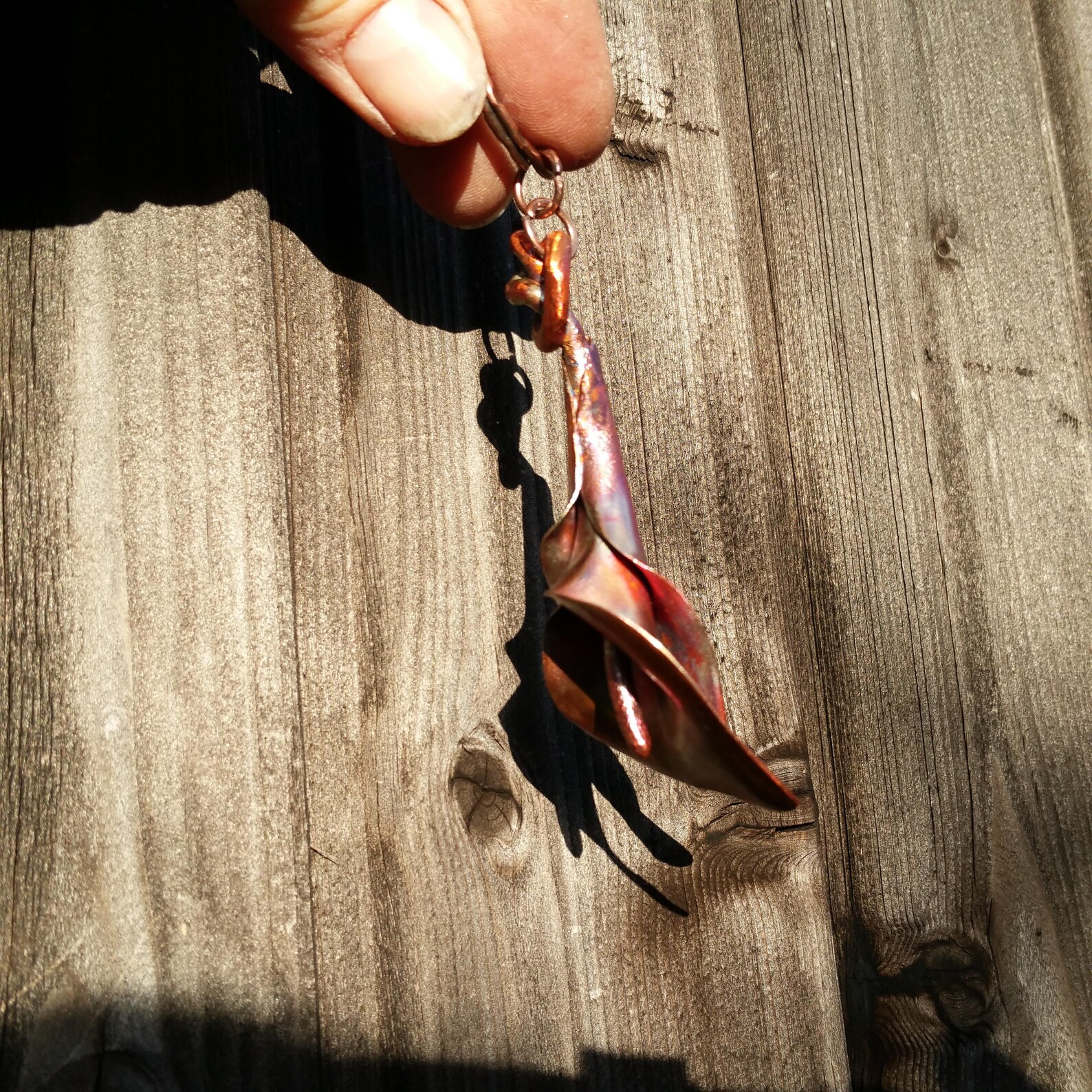 Rainbow Flower Keyring Calla Lily Keyring Copper Flower Etsy