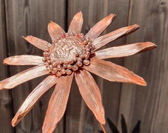 Copper Arnica Montana, dsisy style flower, metal gift, 7th, 9th 22nd anniversary, unique alternative wedding flower