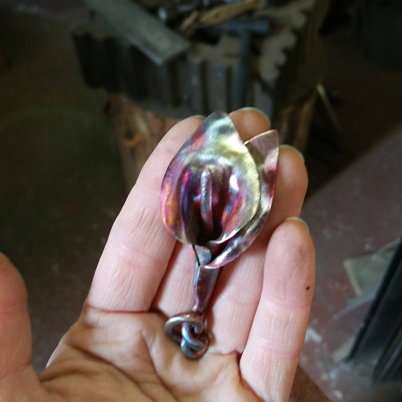 Rainbow Flower Keyring Calla Lily Keyring Copper Flower Etsy