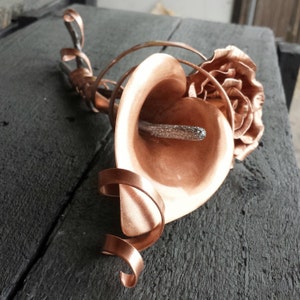 Eternal Love, copper rose and calla lily, bouquet, home decor and a valentines gift for her, 7th copper anniversary