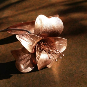 Copper alstroemeria, metal flower, ideal 7th, 9th or 22nd copper anniversary gift, wedding gift, special birthday flower or in memory of