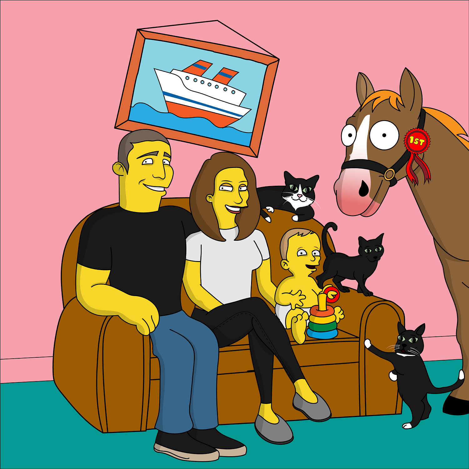 Custom Yellow Cartoon Character Portrait