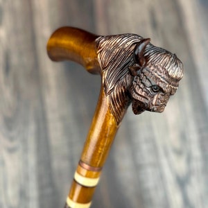 Walking Cane Walking Stick Wooden Cane Handmade Accessories Carved Cane Canes and Walking Sticks (Bison) USA