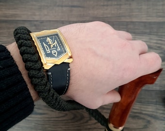 braccialetto e 2 punte in gomma - Accessorio per bastone da passeggio Bastone da passeggio Bastone da passeggio Bastone fatto a mano Bastone esclusivo Bracciale in paracord