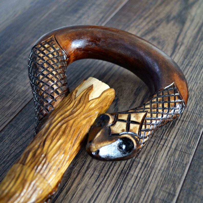 Snake Cane Collectible Cane Wooden Cane Walking Cane Wooden Etsy