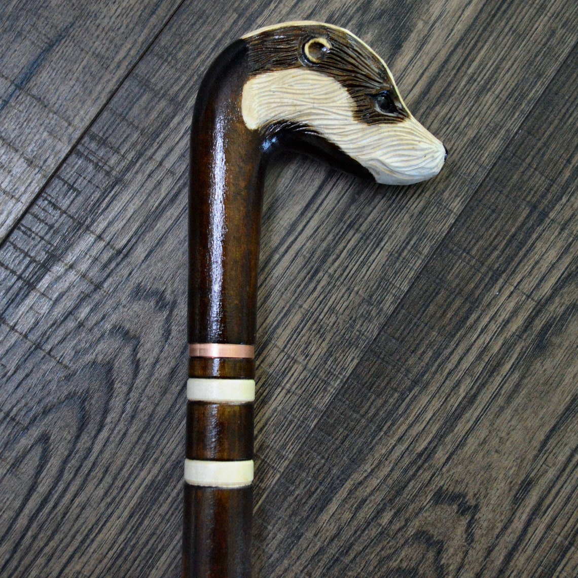 Badger Canes Walking Sticks Wood Reeds Cane Wooden HandCarved Etsy