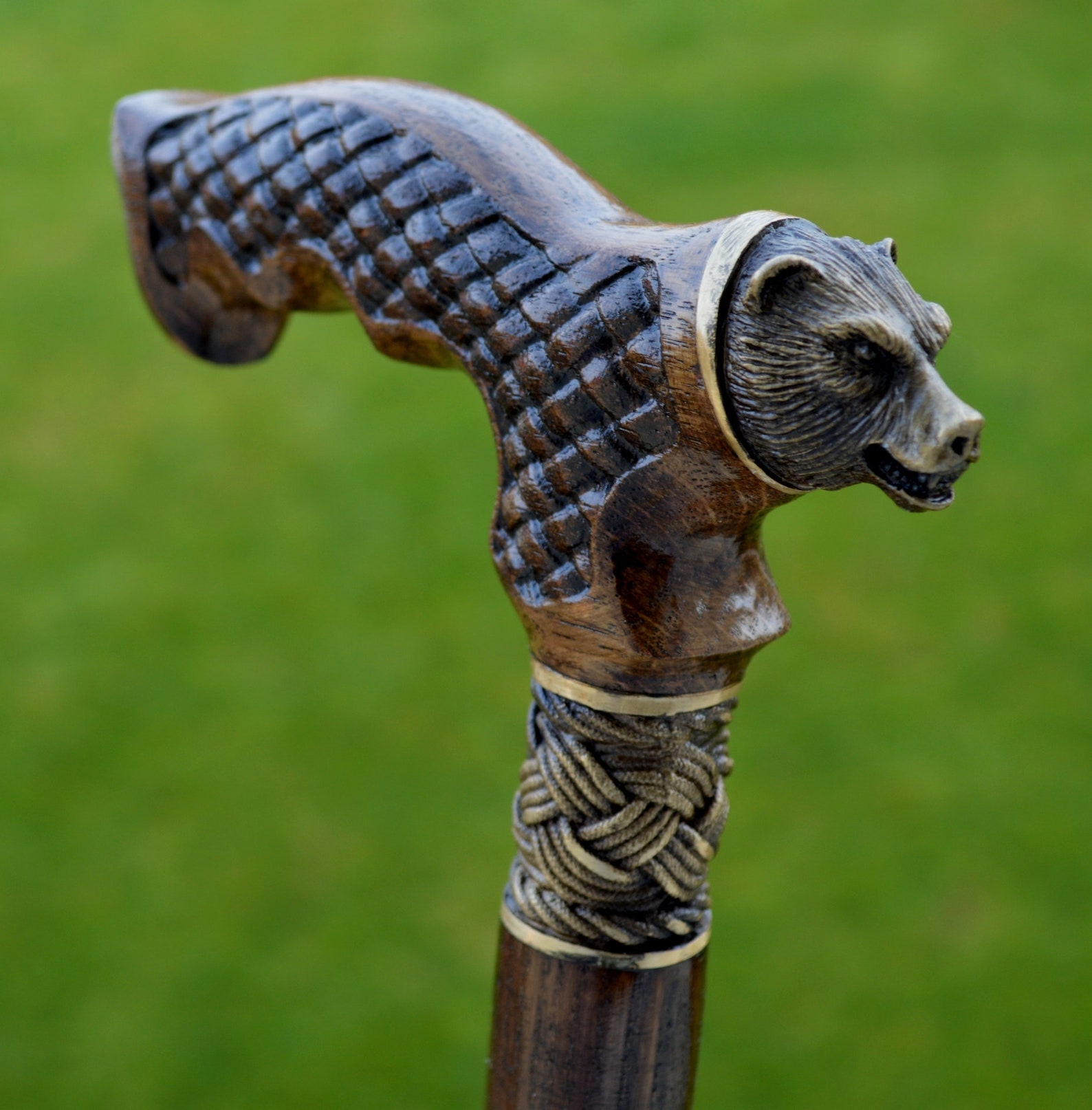 BEAR OAK wood Canes Wooden Cane Walking Cane Wooden Sticks Etsy