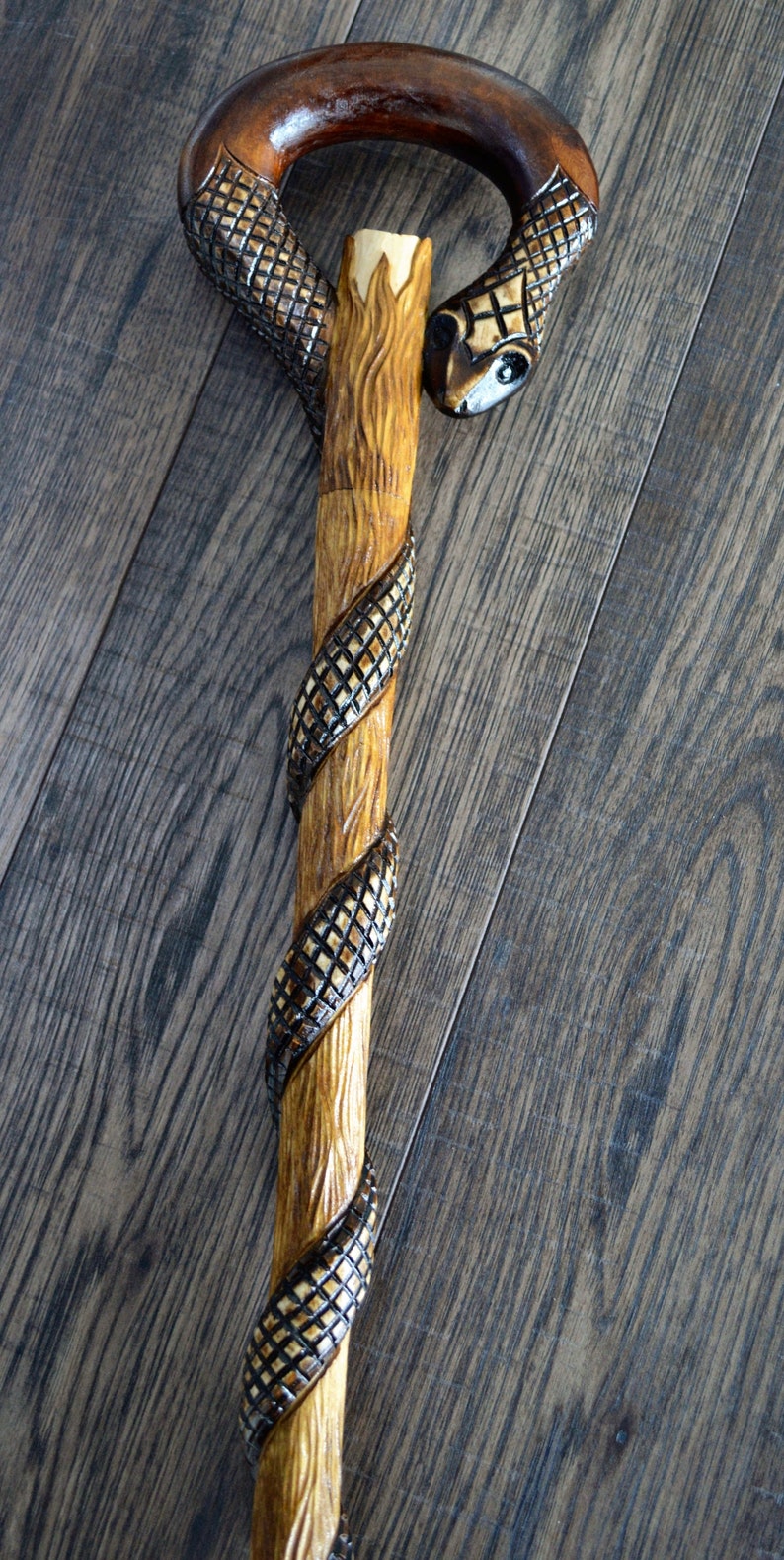 Snake New Canes Walking Sticks Wood Reeds Cane Wooden Etsy