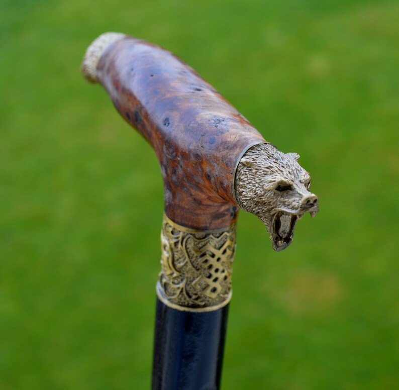 GRIZZLY PAW BURL Wood Canes Wooden Cane Walking Cane Wooden Etsy