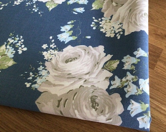 FABRIC Cath Kidston Classic Rose on Denim Blue 100% Cotton Duck New Assorted Sizes