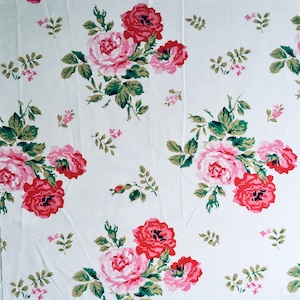 STOFF Cath Kidston Antique Rose Bouquet Weiß FQ 50 cm 20 &quot;quadratisch Leicht 100% Baumwolle Neue Weitere Größen erhältlich