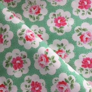 Cath Kidston provence Rose green Choice of sizes FQ Medium weight Furnishing 100% Cotton Duck Fabric