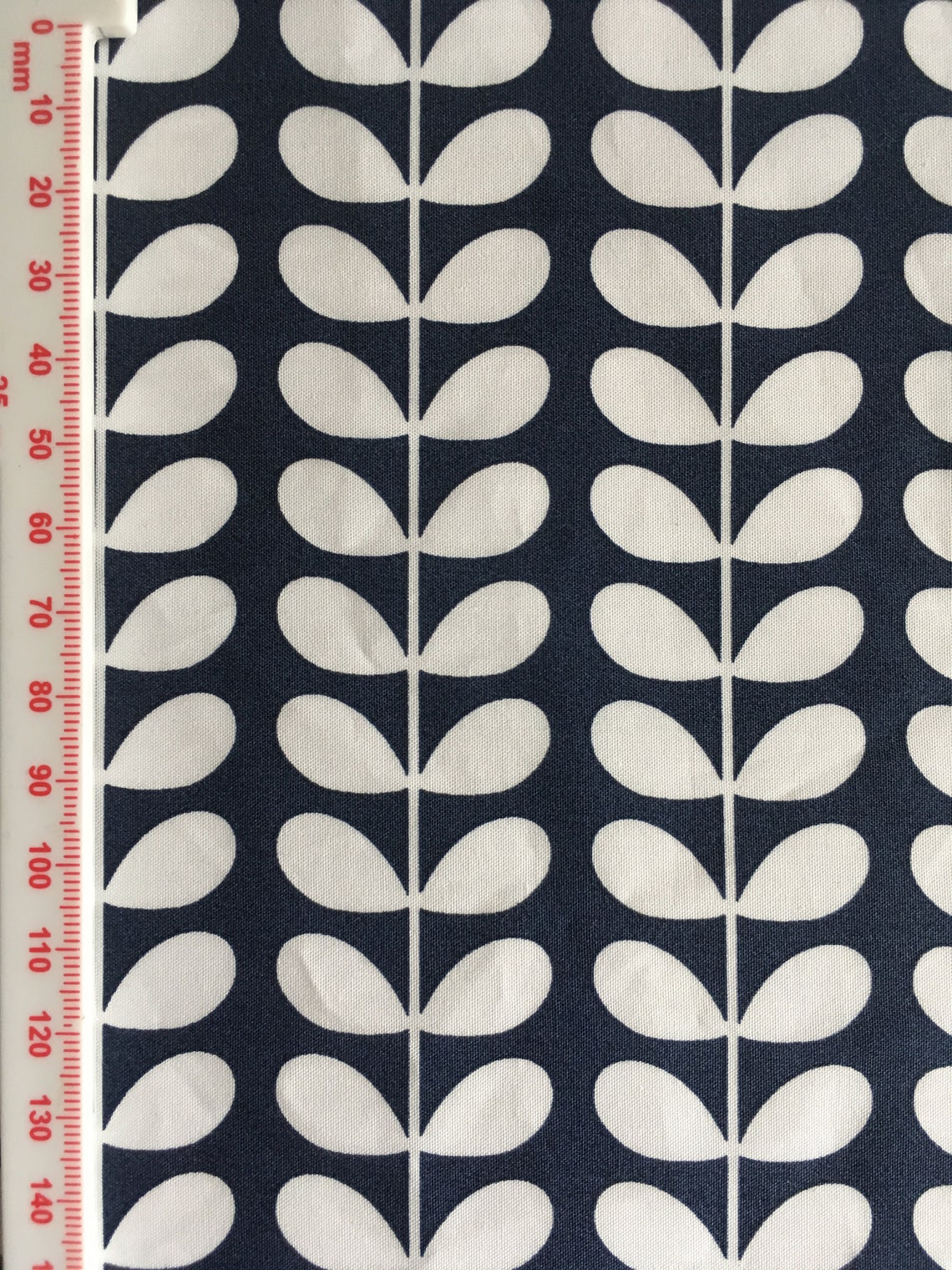 Orla kiely Tiny stem linear Navy whaleFQ 50cm / 50cm SQUARE Etsy