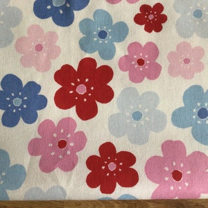 FABRIC Cath Kidston Flowers Multi 20” 50cm x 50cm Square 100% Cotton Duck New