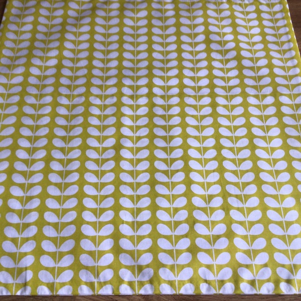 Square Cushion Cover Made With Tiny Stem in YELLOW Fabric 100% Lightweight Cotton New Double Sided Envelope Opening Choice of sizes