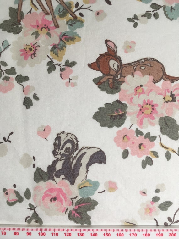 FABRIC Cath Kidston X Disney Bambi Rose on Antique White Size