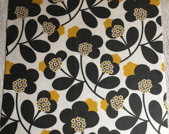 MATERIAAL Japonicabloemen in grafiet en paardebloem Maten keuze FQ 50 x 50 cm 20" vierkant 100% lichtgewicht katoen Nieuw