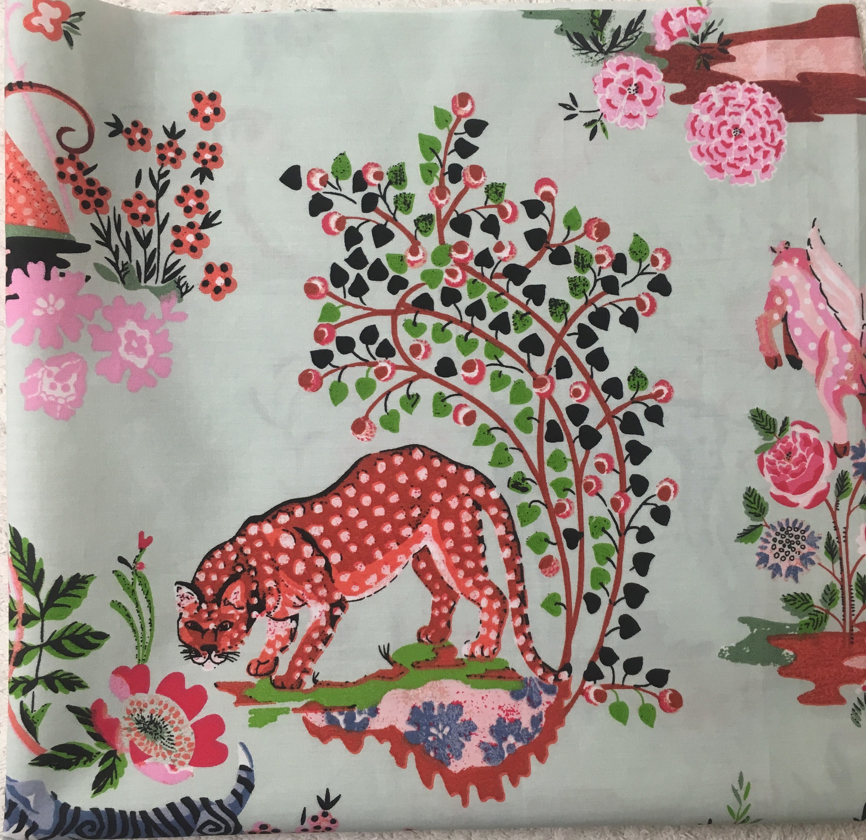 Cath Kidston Painted Kingdom on Mid Blue 50cm 20 Square Fat Etsy