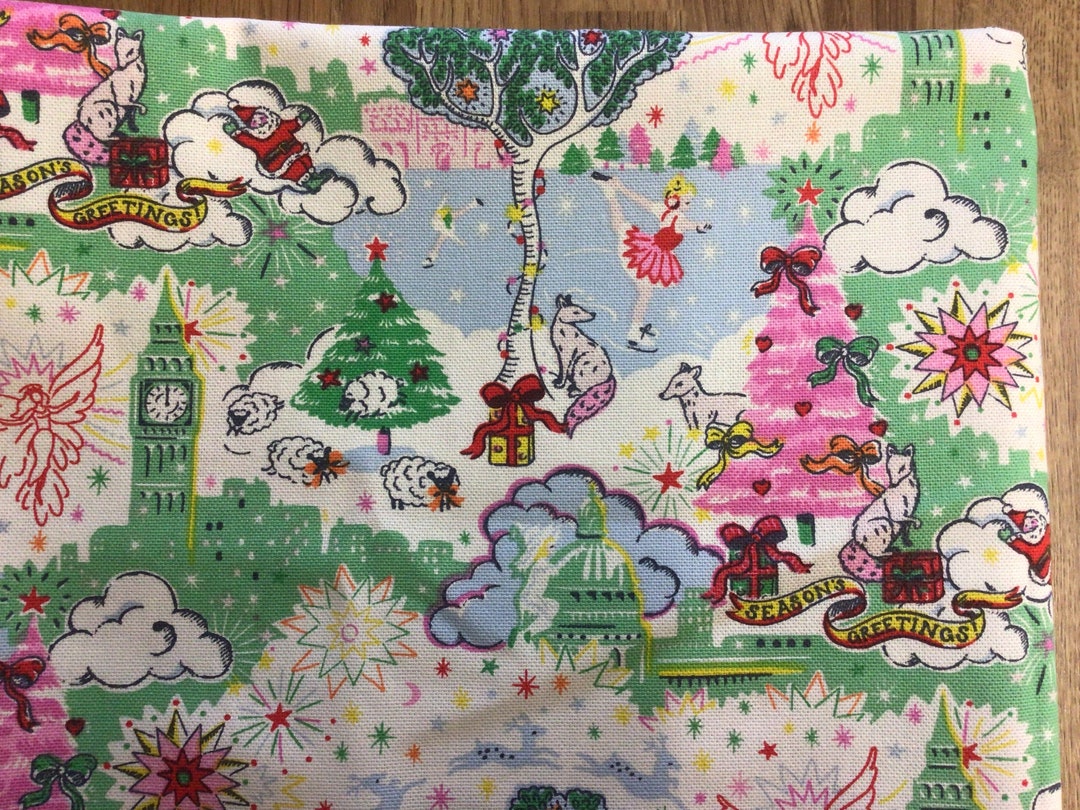 FABRIC Cath Kidston Christmas Night Sky on Cream Choice of Sizes Medium