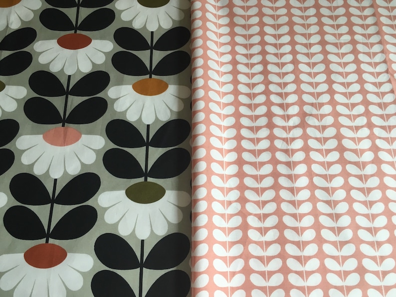 Orla Kiely bundle 2piece Wild Daisy & Tiny Stem pink FQ 50cm Etsy