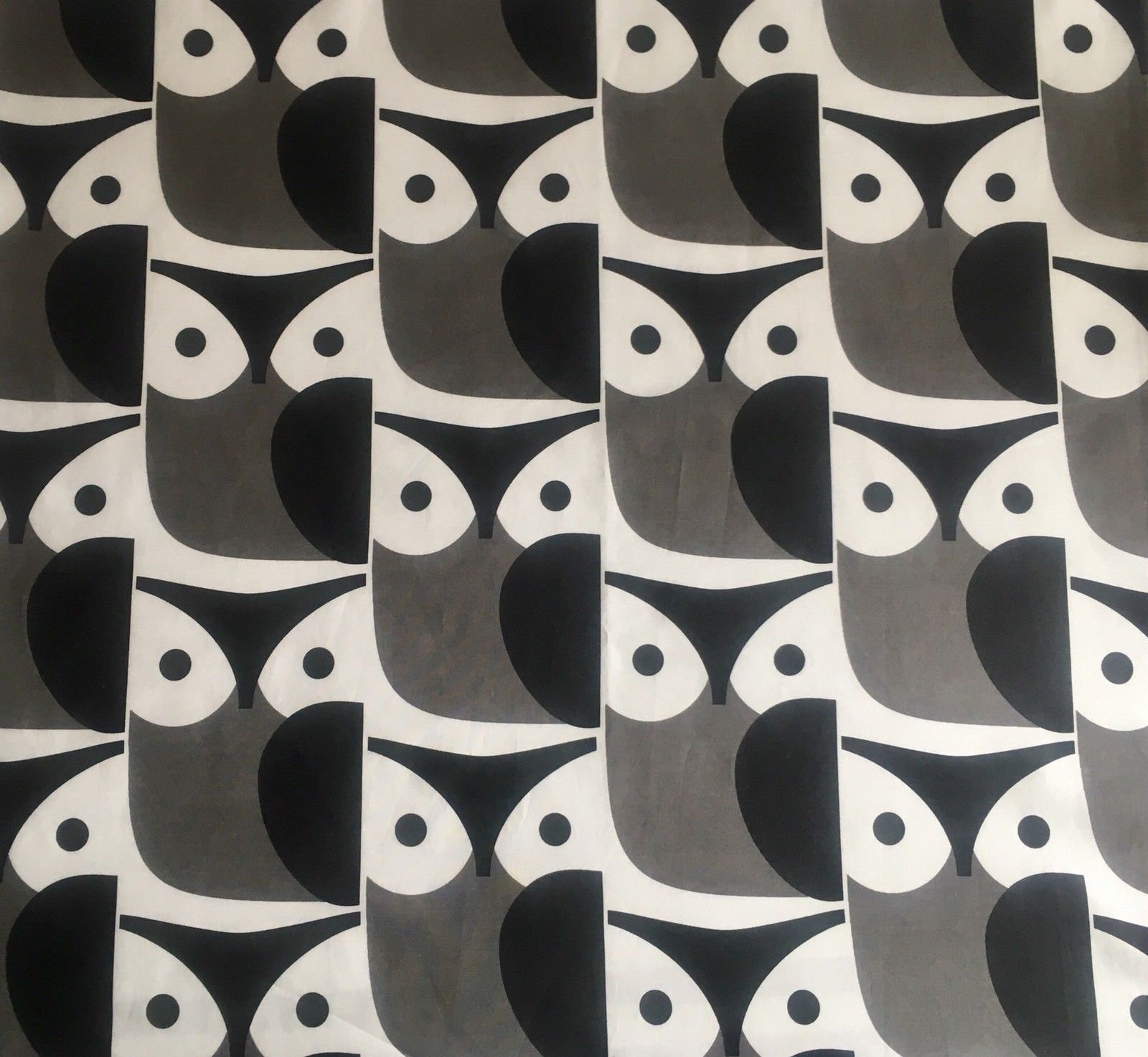 FABRIC Small Owl soft grey FQ Fat Quarter 50cm by 50cm Square Lightweight 100% Cotton New More Sizes
