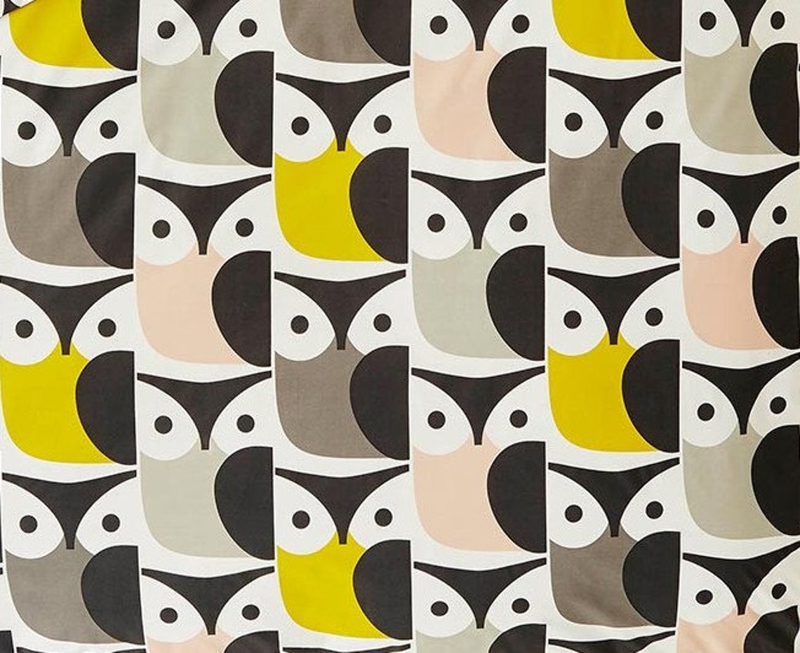 Orla Kiely Big Owl Multi 1M 100cm x 100cm Square Lightweight Etsy