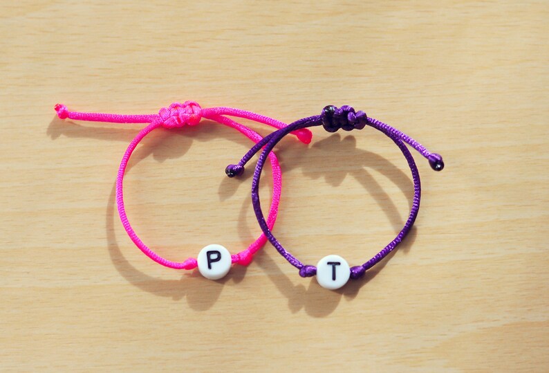 Set of Simple Twin baby bracelets bracelets for twins initial letter personalized bracelet name bracelet newborn boy girl