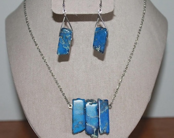 Jasper Blue Lapis Necklace SET