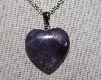 Heart Purple Amethyst Necklace