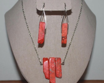 Jasper Orange Necklace SET