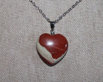 Heart Red Jasper Necklace