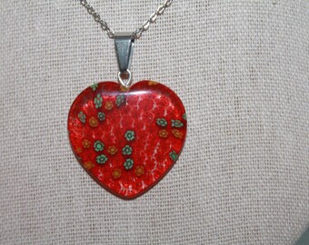 Heart Murano Millefiori Necklace