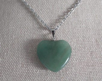 Heart Green Aventurine Necklace
